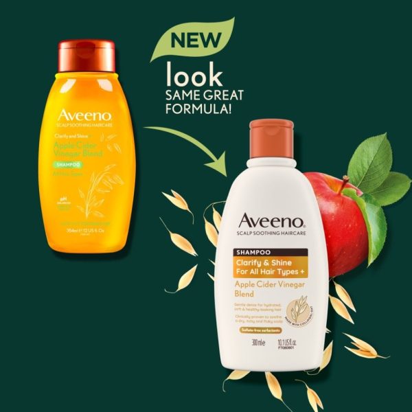 Aveeno Clarify and Shine+ Apple Cider Vinegar Blend Shampoo 300ml Online Sale